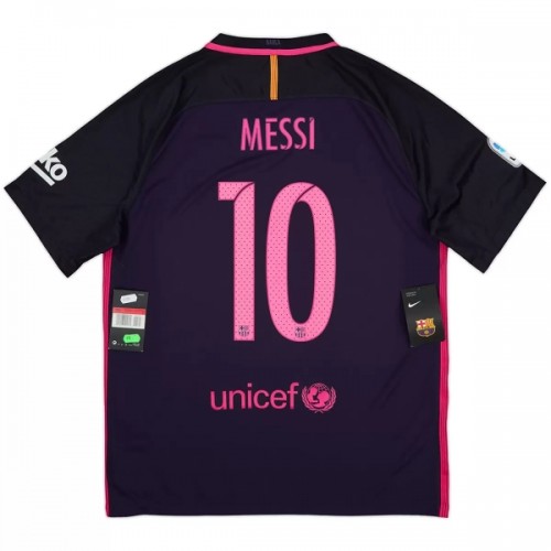 Oficiální Fotbalový Dres Barcelona Messi 10 2016-17 Hostující Retro pro Muži Oficiální Fotbalový Dres Barcelona Messi 10 2016-17 Hostující Retro pro Muži