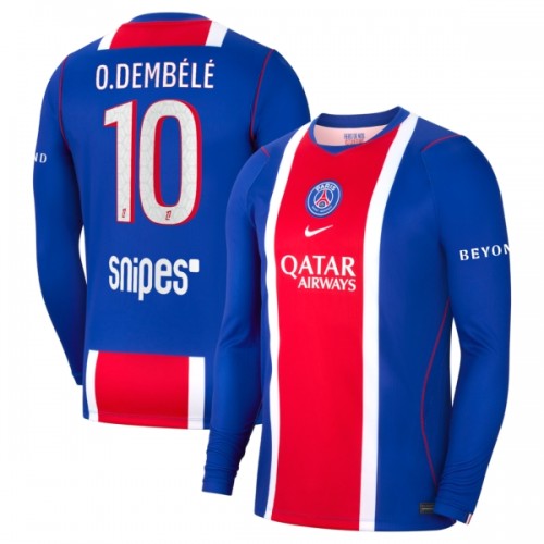 Oficiální Fotbalový Dres s Dlouhý Rukáv Paris Saint-Germain O. Dembele 10 Domácí 2026-27 pro Muži Oficiální Fotbalový Dres s Dlouhý Rukáv Paris Saint-Germain O. Dembele 10 Domácí 2026-27 pro Muži