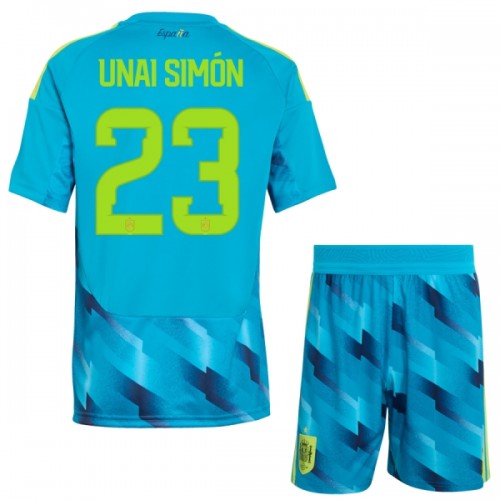 Oficiální Fotbalový Dres Brankářské Španělsko Unai Simon 23 MS 2026 pro Děti Oficiální Fotbalový Dres Brankářské Španělsko Unai Simon 23 MS 2026 pro Děti