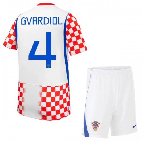 Oficiální Fotbalový Dres Chorvatsko Gvardiol 4 Domácí MS 2026 pro Děti Oficiální Fotbalový Dres Chorvatsko Gvardiol 4 Domácí MS 2026 pro Děti
