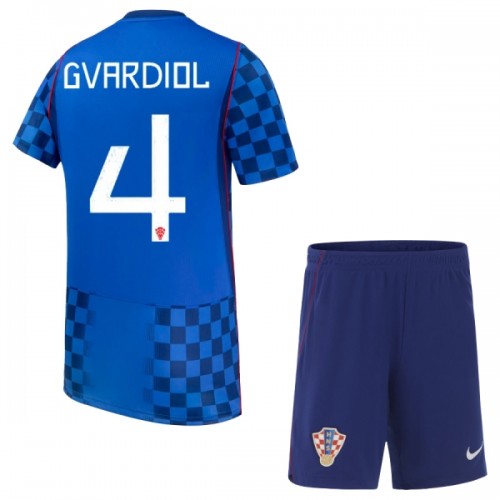Oficiální Fotbalový Dres Chorvatsko Gvardiol 4 Hostující MS 2026 pro Děti Oficiální Fotbalový Dres Chorvatsko Gvardiol 4 Hostující MS 2026 pro Děti