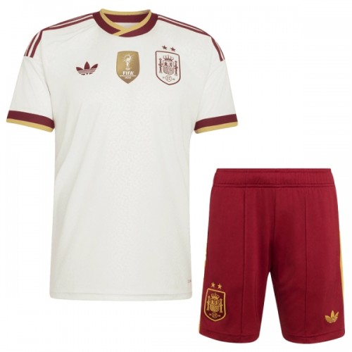 Oficiální Fotbalový Dres Španělsko 2 Stars Hostující MS 2026 pro Děti Oficiální Fotbalový Dres Španělsko 2 Stars Hostující MS 2026 pro Děti
