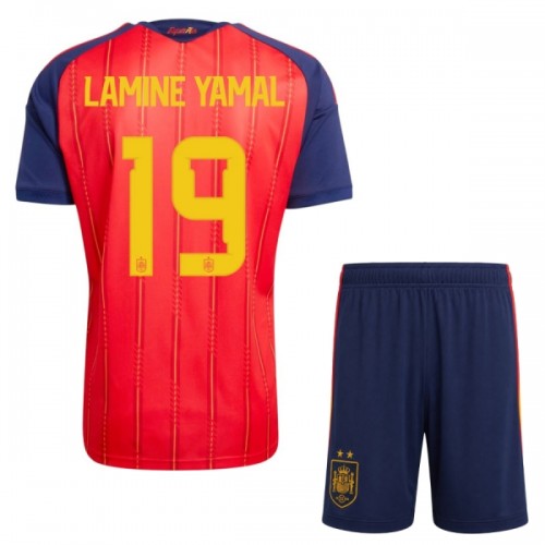 Oficiální Fotbalový Dres Španělsko 2 Stars Lamine Yamal 19 Domácí MS 2026 pro Děti Oficiální Fotbalový Dres Španělsko 2 Stars Lamine Yamal 19 Domácí MS 2026 pro Děti