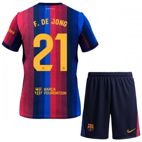 Oficiální Fotbalový Dres FC Barcelona F. De Jong 21 Domácí 2026-27 pro Děti Oficiální Fotbalový Dres FC Barcelona F. De Jong 21 Domácí 2026-27 pro Děti