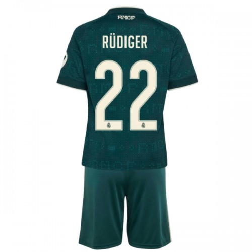 Oficiální Fotbalový Dres Real Madrid Rudiger 22 Hostující 2026-27 pro Děti Oficiální Fotbalový Dres Real Madrid Rudiger 22 Hostující 2026-27 pro Děti