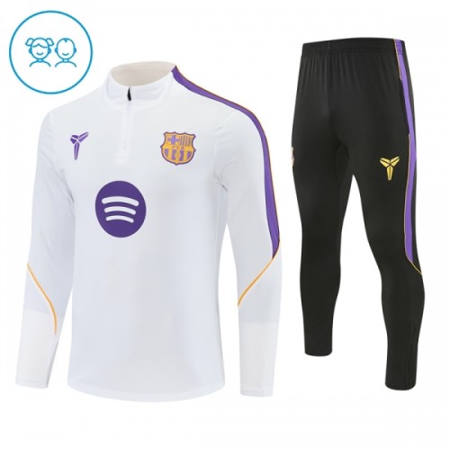 Tréninkový Mikina Barcelona Čtvrt Zip 2026-27 Bílá pro Děti Tréninkový Mikina Barcelona Čtvrt Zip 2026-27 Bílá pro Děti