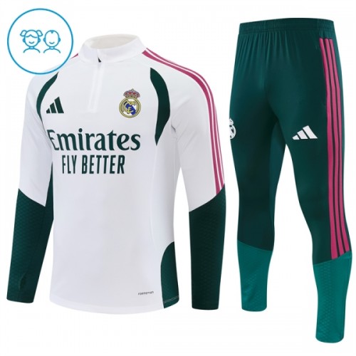 Tréninkový Mikina Real Madrid Čtvrt Zip 2026-27 Bílá pro Děti Tréninkový Mikina Real Madrid Čtvrt Zip 2026-27 Bílá pro Děti