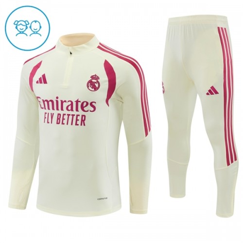 Tréninkový Mikina Real Madrid Čtvrt Zip 2026-27 Bílá pro Děti Tréninkový Mikina Real Madrid Čtvrt Zip 2026-27 Bílá pro Děti