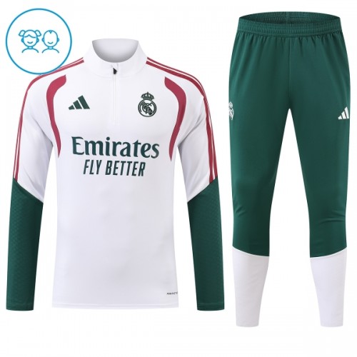 Tréninkový Mikina Real Madrid Čtvrt Zip 2026-27 Bílá pro Děti Tréninkový Mikina Real Madrid Čtvrt Zip 2026-27 Bílá pro Děti