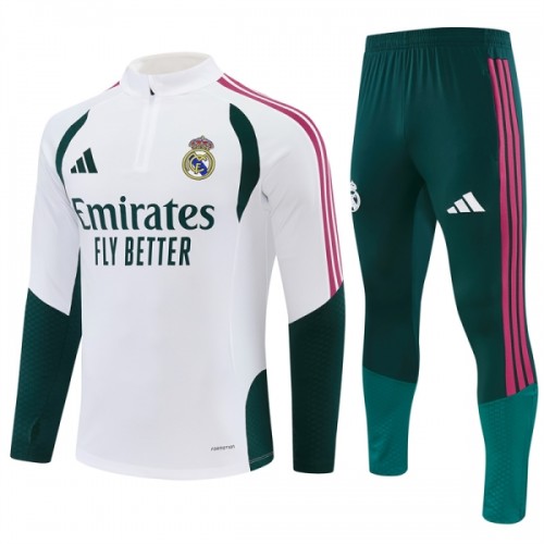 Tréninkový Mikina Real Madrid Čtvrt Zip 2026-27 Bílá pro Muži Tréninkový Mikina Real Madrid Čtvrt Zip 2026-27 Bílá pro Muži