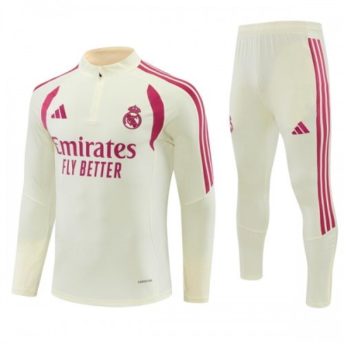 Tréninkový Mikina Real Madrid Čtvrt Zip 2026-27 Bílá pro Muži Tréninkový Mikina Real Madrid Čtvrt Zip 2026-27 Bílá pro Muži