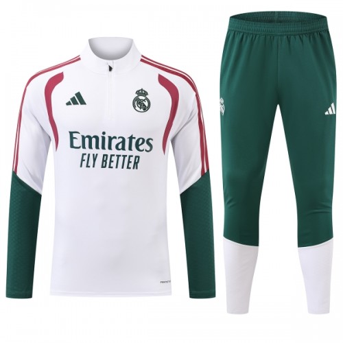Tréninkový Mikina Real Madrid Čtvrt Zip 2026-27 Bílá pro Muži Tréninkový Mikina Real Madrid Čtvrt Zip 2026-27 Bílá pro Muži