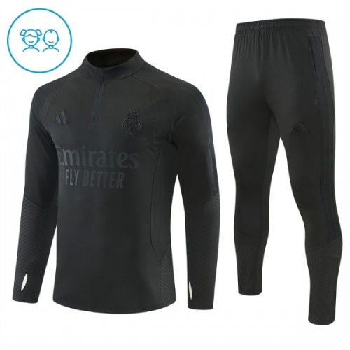 Tréninkový Mikina Real Madrid Čtvrt Zip 2026-27 Černá pro Děti Tréninkový Mikina Real Madrid Čtvrt Zip 2026-27 Černá pro Děti