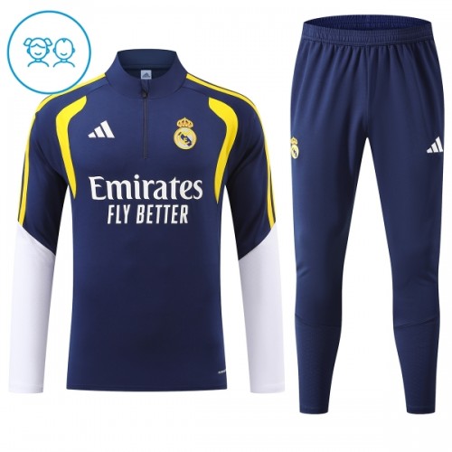 Tréninkový Mikina Real Madrid Čtvrt Zip 2026-27 Modrá pro Děti Tréninkový Mikina Real Madrid Čtvrt Zip 2026-27 Modrá pro Děti