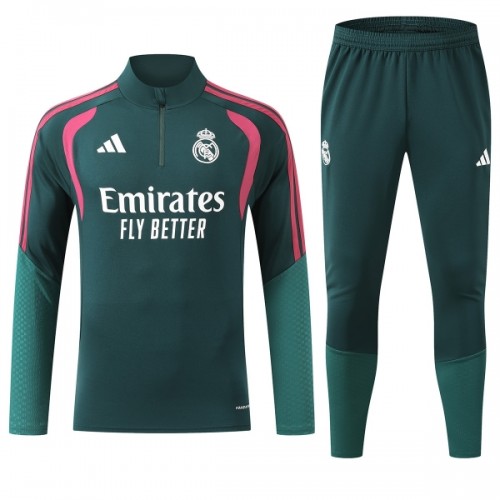 Tréninkový Mikina Real Madrid Čtvrt Zip 2026-27 Zelená pro Muži Tréninkový Mikina Real Madrid Čtvrt Zip 2026-27 Zelená pro Muži